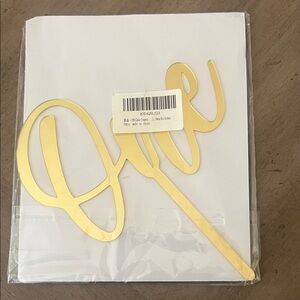 Gold One Cake Topper